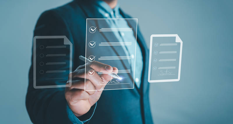 Concept,E-signing,,Electronic,Signature,,Document,Management,,Paperless,Office.,Lawyer,Or
