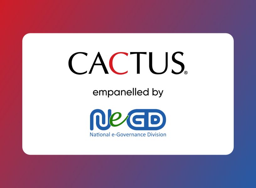 CACTUS empanelled by NeGD Banner